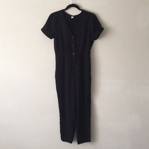 CLOSET CLOSEOUT! Black Button Front Jumpsuit